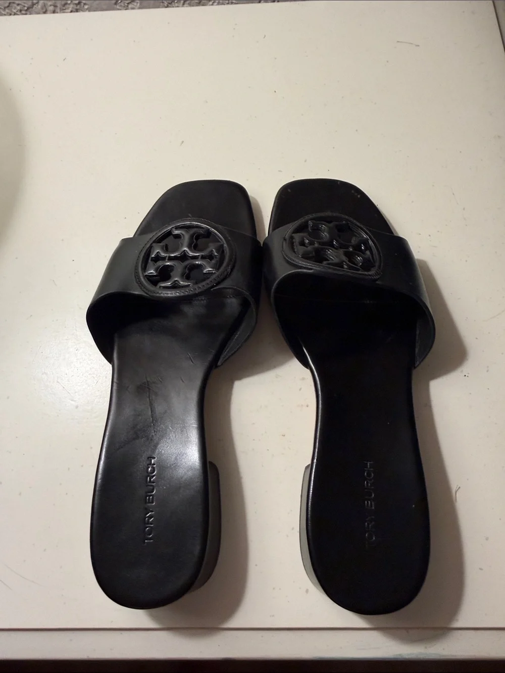 Tory Burch Black Logo Slide Mules